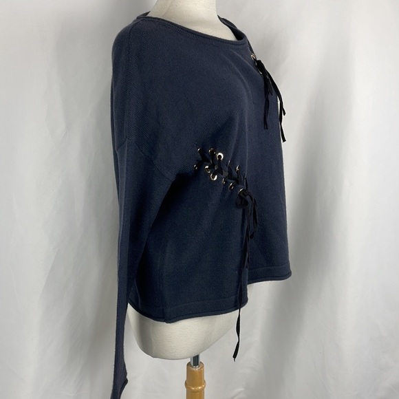 Jella C. Blue Sweater with Lacing - Picture 3 of 6
